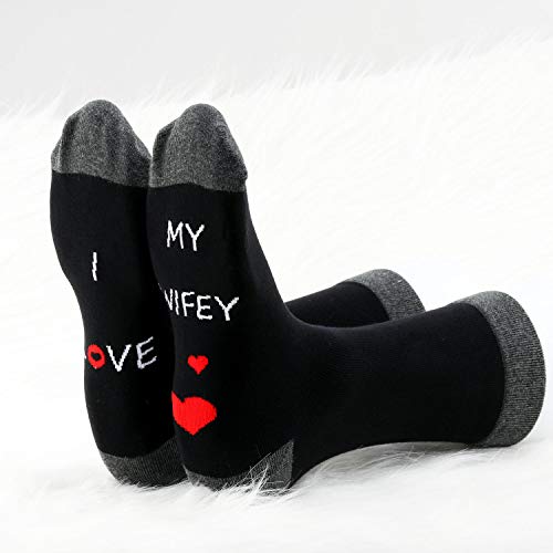 MBMSO Hubby and Wifey Gifts I Love My Wifey Hubby Socks Groom Engagement Gifts3
