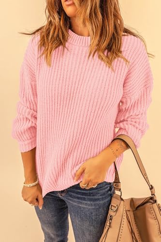 PRETTYGARDEN Fall Sweaters for Women 2025 Fashion Long Sleeve Casual Ribbed Knit Winter Clothes Pullover Jumper Tops