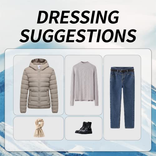 Ggleaf Women's Hooded Packable Full-Zip Short Jacket Quilted Warm Lightweight Winter Coat Khaki Xl #TOP5