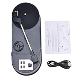 Vinyl To MP3 Converter Turntable With For Sd Card Slot, 33/45 RPM Portable Record Player For LP Albums, ABS Construction, Compact Design For Home Use, Black