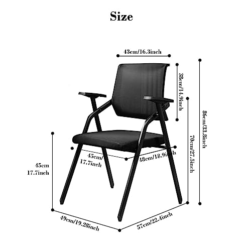 Ergonomiczne krzesło biurowe z siatką z kółkami, składana konstrukcja z możliwością układania w stos, do domu, szkoły i sal szkoleniowych