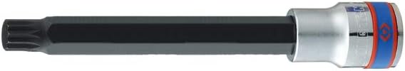 KING TONY 406608 Chrome Molybdenum Alloy Steel 1/2-inch Drive Spline Bit Socket, 140 mm Length, M8 Size, Pack of 6