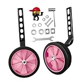 DeeRace 子供用自転車用トレーニングホイール、高耐久、ユニバーサル、12インチ、14インチ、16、18、20の自転車サイクリングアクセサリー補助輪, ピンク
