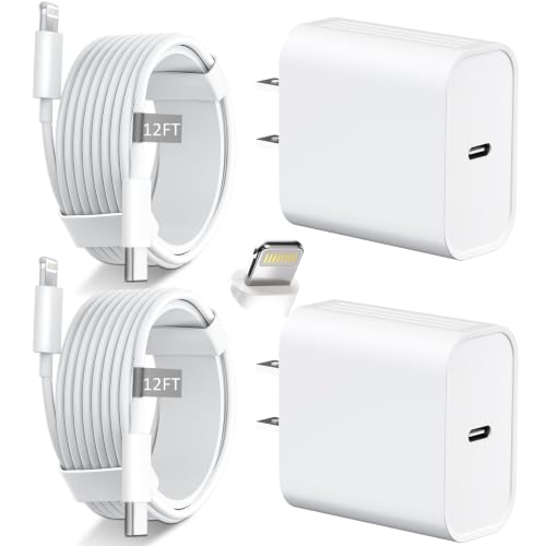 DiHines Phone 14 13 12 11 Fast Charger,12FT Long Phone Chargers Fast Charging Lightning Cable &20W USB C Charge Block,White by DiHines - Used condition - US$21.88