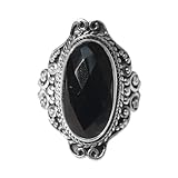 Crystalcraftindia - Anillo de plata de ley 925 con piedras preciosas, tamaño 7,5