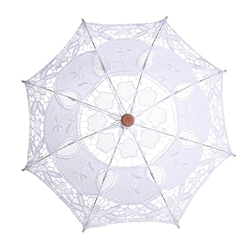 Miskall Parasol en dentelle blanche, Lady Wedding Lace Umbrella pour femme Décoration de mariage Accessoires photo – vue 3