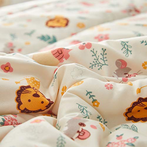 Uozzi Bedding 4 Pieces Toddler Bedding Set Lion White Includes Comforter, Flat Sheet, Fitted Sheet And Pillowcase #TOP7