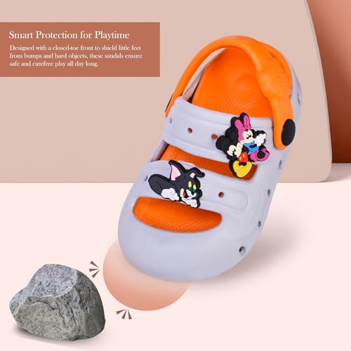 Image of GLJ Kids Comfort Clogs Sandals For Boy And Girl, 1 to 4 Years, Two-Strap Design, Easy To Wear Slip On, Dust and Waterproof, 7101