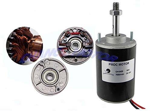 Chancs 12V/24V Permwanent Magnet Dc Motor 30W Cw/Ccw Reversible Electric Gear Motor High Speed Dc Adjustable-Speed Motor Mounting Bracke Fixed Seat Holder For Diy Generator(24V 7000Rpm) #TOP2