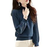 [MilaCorinna] ニット セーター 長袖 レディース カットソー ハイネック リブニット セーターニット ゆったり 無地 秋服 トップス 着痩せ きれいめ 大人 パフスリーブ カジュアル おしゃれ 通学 通勤 春秋冬