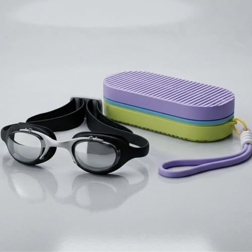 Image of First Lens Swimming Combo Kit Set with Black Swim Goggles & Swim Case for Men & Women - Purple Case & Black Goggle