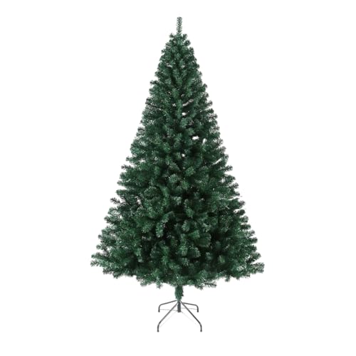 EVRE Artificial Green Christmas Bushy Design Tree with 800 PE PVC Branch Tips & Foldable Strong Metal Stand for Indoor Xmas Festive Home Decor 6Ft/181CM