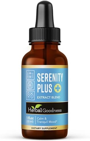 Herbal Goodness Serenity Liquid Extract – Chamomile, Lemon Balm, Valerian Root & Guava Leaf | Natural Calm Sleep Aid for Adults | Relaxing Botanical Blend for Calm, Rest & Wind-Down Support | 1 fl oz