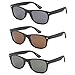 Gamma Ray Polarized UV400 Classic Style Sunglasses with Mirror Lens, 3 PACK - Mixed