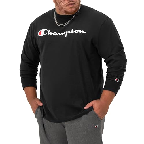 Image of Champion Men's Long Sleeve T-shirt, Classic T-shirt for Men (Reg. Or Big & Tall)