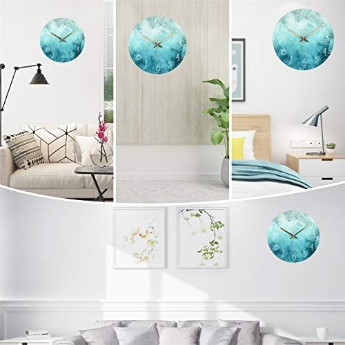 Topkey 12 Inch Silent Wall Clock Easy Readable Big Numbers Non Ticking Round Stylish Modern Clock Decorative for Kitchen Home Dining Room and Office -Teal