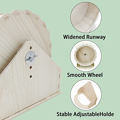 Bnosdm Wooden Hamster Exercise Wheel Silent Hamster Running Wheels With Stand Adjustable Quiet Small Animal Wheel Spinner Toy For Syrian Hamster Gerbil Mice Rat Hedgehogs (9 Inch) #TOP3