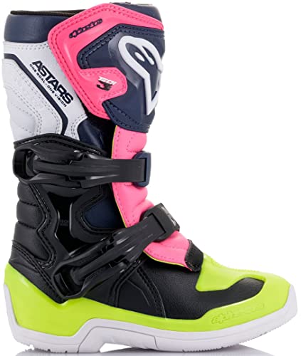Alpinestars 2014518-1176-12 Tech 3S Kids Boots Black/Dark Blue/Pink Fluo Sz 12 #TOP4