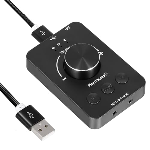 Docooler Volume Control Knob, USB Computer Volume Controller with One-Click Mute Function and...