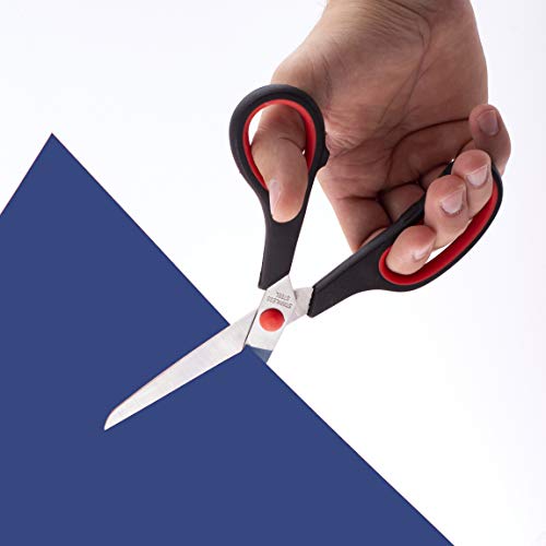 D.RECT SG-210 Scissors 21cm – Stainless Steel Office Scissors with Soft Rubber Grip – Precision Cutting for Paper, Card & Tape – for School, Home, Office Use - Image 6