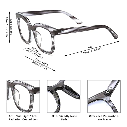 Image of ZERO D Computer Glasses for Eye Protection Square Zero Power Blue Ray Glasses for Men Unisex Blue Light Filter Glasses for Men Anti glare Blue Light Glasses for Women No Hard Box