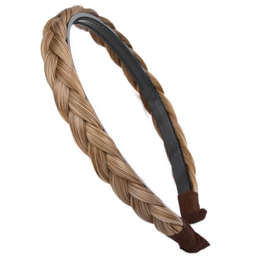 Oplira Braided Headband With Teeth Braids Hairband With Tooth Synthetic Hair Band Plaited Hairband For Women (Dirty Blonde-0.6 inches)