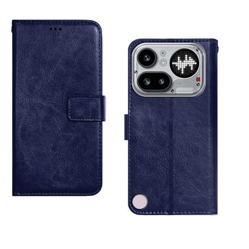 Image of amazon basics Nothing Phone 4A Pro 5G Flip Cover | Card Pockets Wallet & Stand | Flip Cover for Nothing Phone 4A Pro 5G (Blue)