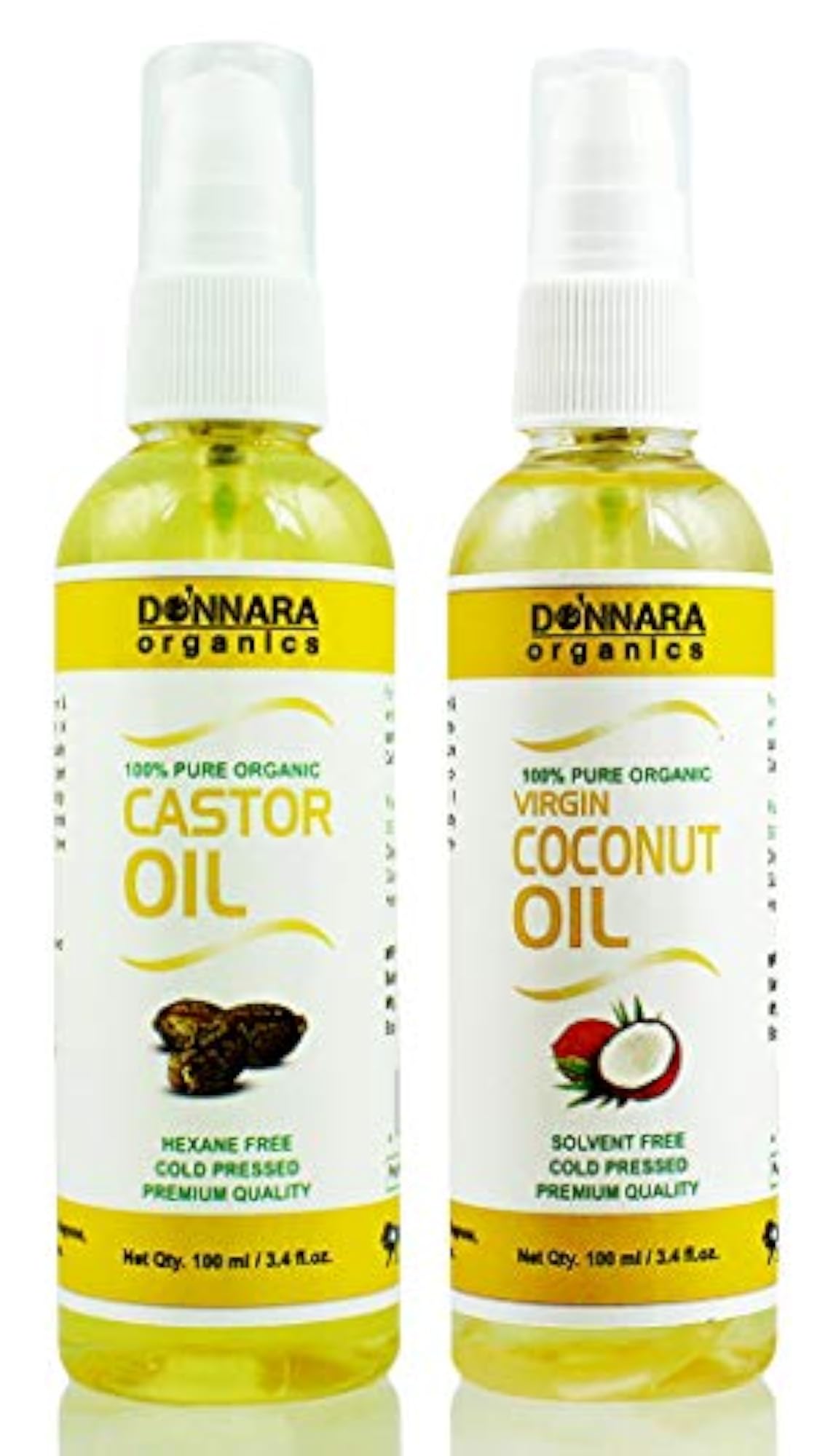 100% Pure Castor Oil and Coconut Oil Combo Pack