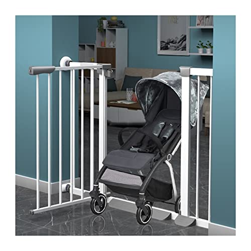 Treppenschutzgitter for Hunde,Automatisch Schließendes 90°-Kinderschutzgitter,77-182cm Sicherheitsgitter for Haustiere,Druckmontierter Zaun Ohne Bohren,for Flure Innenbereich ( Color : White , Size :
