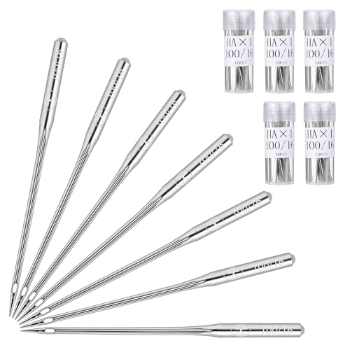 50 Pcs 100/16 Heavy Duty Sewing Machine Needles, Denim Needle
