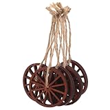 Utilisation : fabriquée en bois robuste, cette décoration en forme de roue de chariot est conçue pour durer, offrant une durabilité fiable et un charme intemporel. décoration western rétro, style ancien rustique