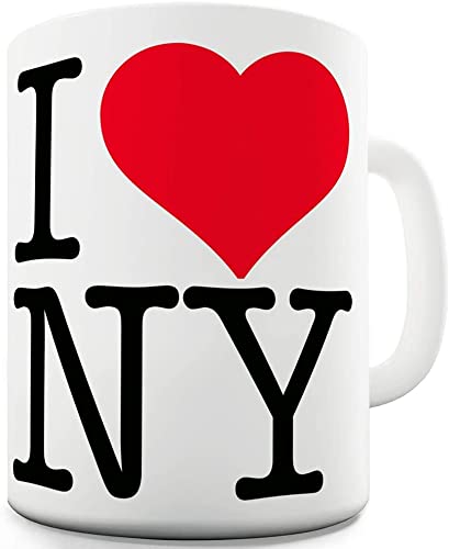 Berry Prints 11 OZ I Love NY New York Coffee Mug for Coffee, Tea, Hot Chocolate - Perfect for Valentine, Birthday Gift, Home and Office