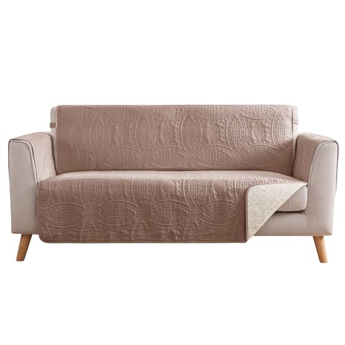 Image of Loveseat Covers for 2 Cushion Couch, Water-Repellent Slip Covers for Sofa, Machine Washable Love Seat Quilted Couch Covers, Pet Friendly Loveseat Slipcovers (Loveseat 48 inch, Dusty Pink)