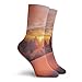 GULTMEE Fashion Compression Socks,Sunrise In Swiss Alps With Magical View Of Mountain Natural Paradise,Performance Polyester Cushioned Athletic Crew Socks for Running,Athletic, -12 inch