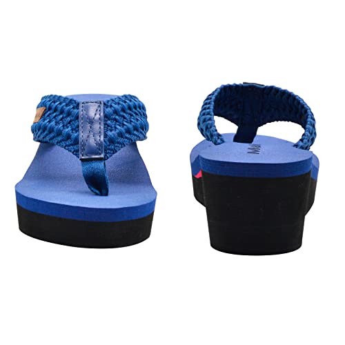 Image of MALIDA Womens Wedge Arch Support Flip Flops Cushion Soft Rubber Midsole Platform Thong Sandals with Rubber Sole