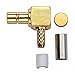 Pomona 72992 Brass Right-Angle Crimp SMB Jack, 50 Ohms, RG174/U, RG188/U and RG316/U Cable Type (Pack of 5)