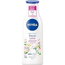 NIVEA Floral Love Body Lotion German Import with Oriental Vanilla & Rose Blossom Fragrance, Lightweight Daily Lotion for Full Body Skin Care, NonGreasy and Fast Absorbing, 250 ml / 8.45 fl oz