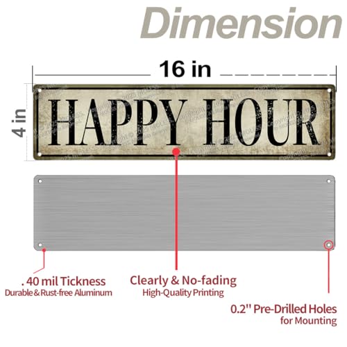 MOLESS 16x4″ Bar Sign | Vintage Man Cave Decor, Happy Hour, 2435 — view 3