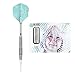 Target Darts Mikuru Suzuki The Miracle 47 18G 95% Tungsten Soft Tip Darts Set, Silver and Clear