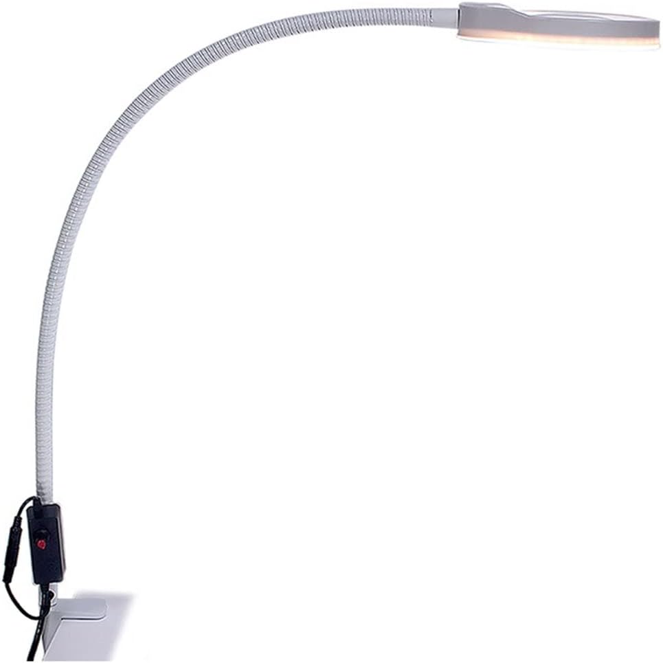 Microscope Kit Table Machine LED Lamp Illuminated Magnifier 10X Microscope Magnifying Glass with Stand Microscope Lens Adapters (Color : PD-032AL 10X White)