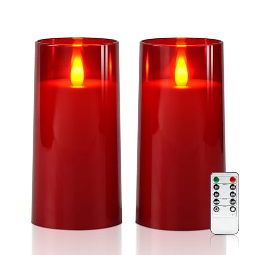 Raycare Flameless Electronic Pillar Candles with Remote Control and Timer