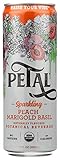 Petal Sparkling Water, Peach Marigold Basil, 12 Ounce Can (Pack of 12)