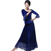 Ballroom Dance Split Set Modern Dancing Outfit Banquet Dancewear National Standard Practice Dress for Women