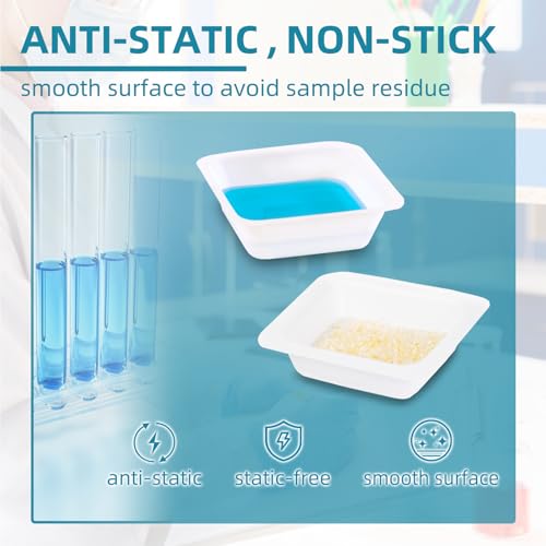 lab weigh boats medium 125pack 100ml square plastic weighing boat for scale anti-static weigh dishes for mixing powder measuring liquid epoxy sample
