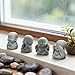 BEIZHAN 4Pcs Baby Buddha Statue Set, 2 Inch Mini Zen Monk, Sandstone Buddha for Desk Decor, Laughing Buddha for Good Luck, Car Dashboard, Home & Living Room Decor with Blessing Amulet