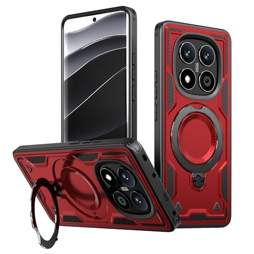 SORAKA Case for Xiaomi Redmi Note 14 Pro 5G with Ring Stand,Compatible with MagSafe Case for Redmi Note 14 Pro 5G case with Iron Sheet Rugged Shock-Absorbing case Military-Grade Drop Protection