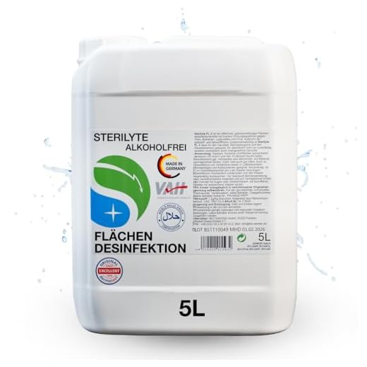 STERILYTE FL X Desinfektionsmittel 5 l Flasche I effektives Desinfektionsmittel Flächen I für Haushalt & gewerbliche Bereiche I Flächendesinfektionsmittel ohne Alkohol I geruchsneutral 7 STERILYTE FL X Desinfektionsmittel 5 l Flasche I effektives Desinfektionsmittel Flächen I für Haushalt & gewerbliche Bereiche I Flächendesinfektionsmittel ohne Alkohol I geruchsneutral