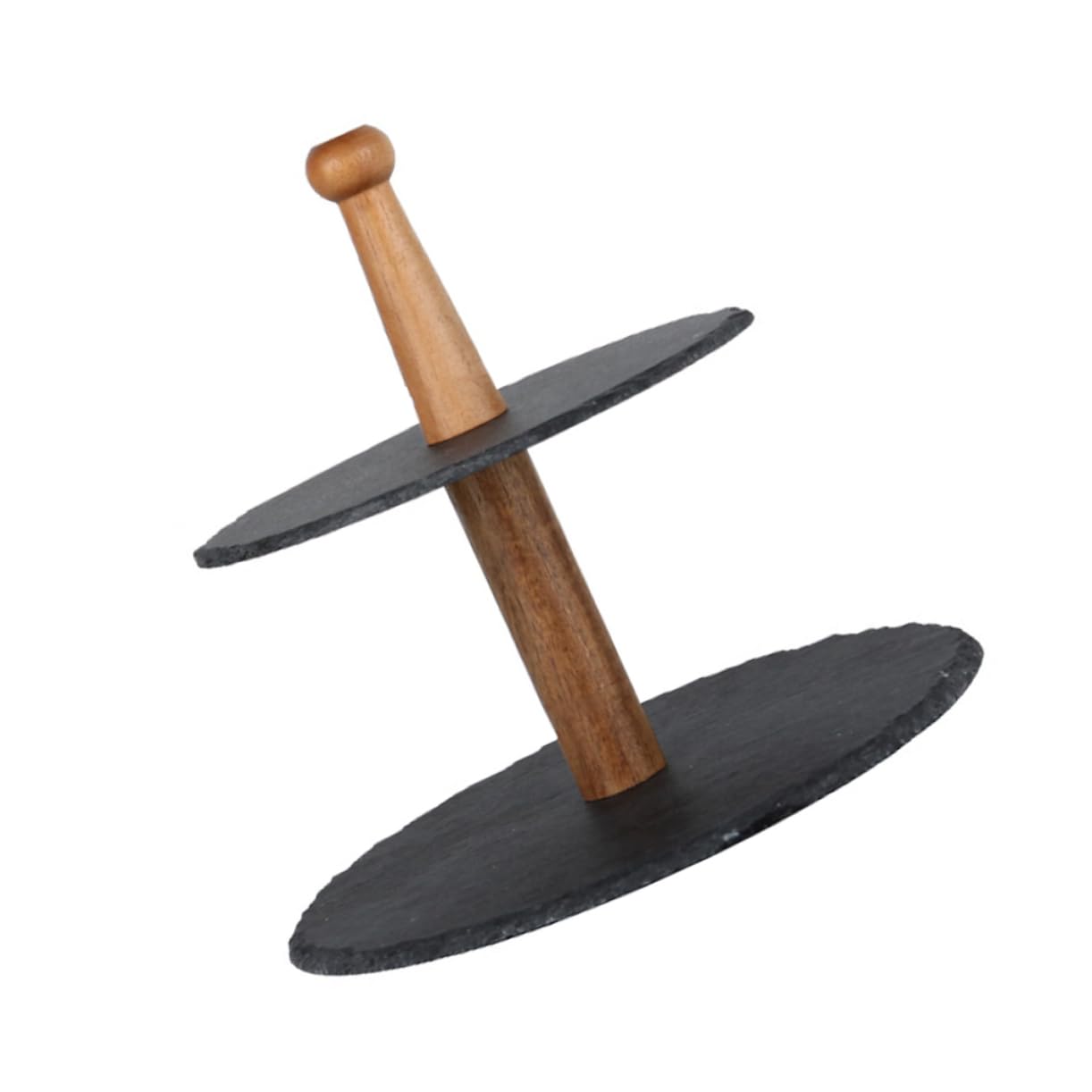 MAGICLULU Plateau de Sushis Rond Japonerie à Deux Niveaux en Bois 1 Pièce