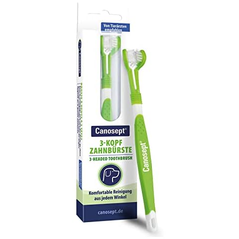 Canosept 3-headed Dog Toothbrush - dog breath freshener - dog toothbrush dog teeth cleaning products - plaque remover for dogs teeth - plaque off for dogs Cover