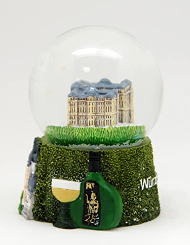 2er Set süße Souvenir-Schneekugeln Würzburg Festung Marienberg Residenz Bocksbeutel, Durchmesser 45mm und 65mm | 3-69-70
